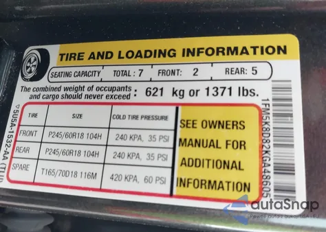 2019 Ford Explorer Xlt из США, поврежденный, VIN 1FM5K8D82KGA48605